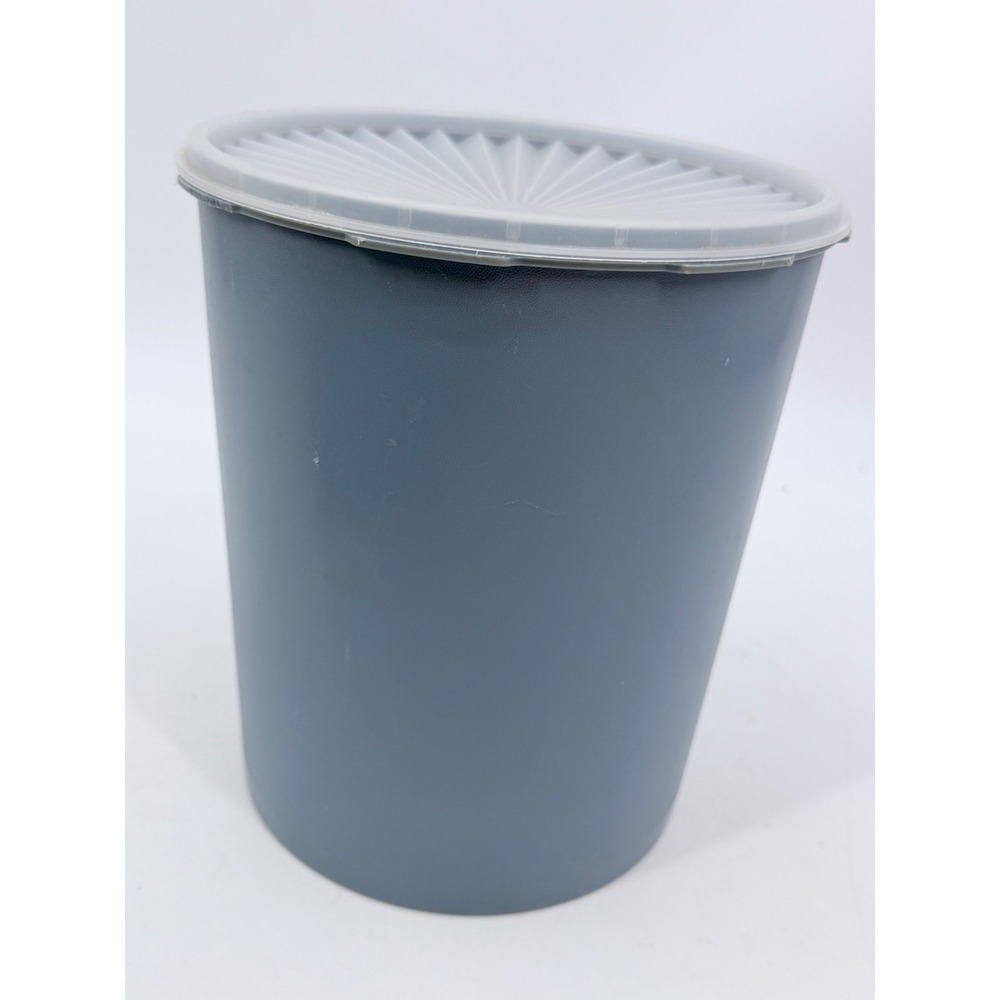 Tupperware Canister Blue Vintage Servalier Sunburst Lid Storage